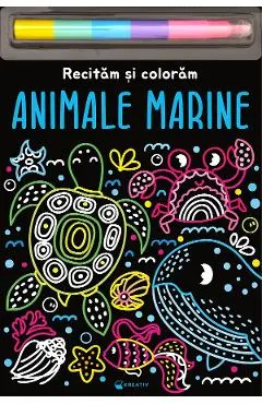 Coperta cărții Animale marine. Recitam si coloram