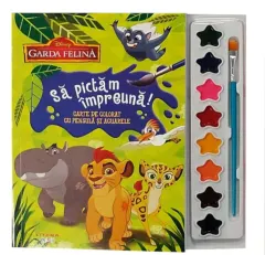 Coperta cărții Disney. Garda felină. Să pictăm împreună! Carte de colorat cu pensulă și acuarele