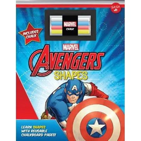 Coperta cărții Marvel's Avengers Chalkboard Shapes: Learn shapes with reusable chalkboard pages!