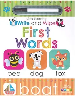 Coperta cărții Page Publications Collection - Write and Wipe First Words - Early Learning for Children - Best Activity Book - Colorful and Durable Books - Perfect for Age 1 to 4