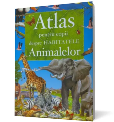 Coperta cărții Atlas pentru copii despre habitatele animalelor