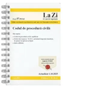 Coperta cărții Codul de procedura civila. Cod 811. Actualizat la 1.10.2025