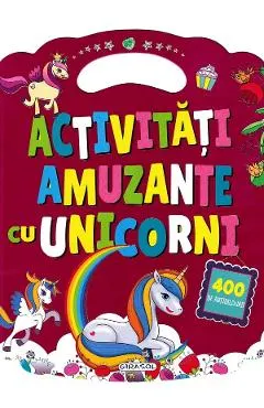 Coperta cărții Actvitati amuzante cu unicorni. 400 de abtibilduri