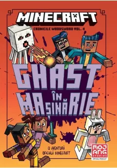 Coperta cărții Minecraft: Ghast in masinarie. Seria Cronicile Woodsword Vol.4