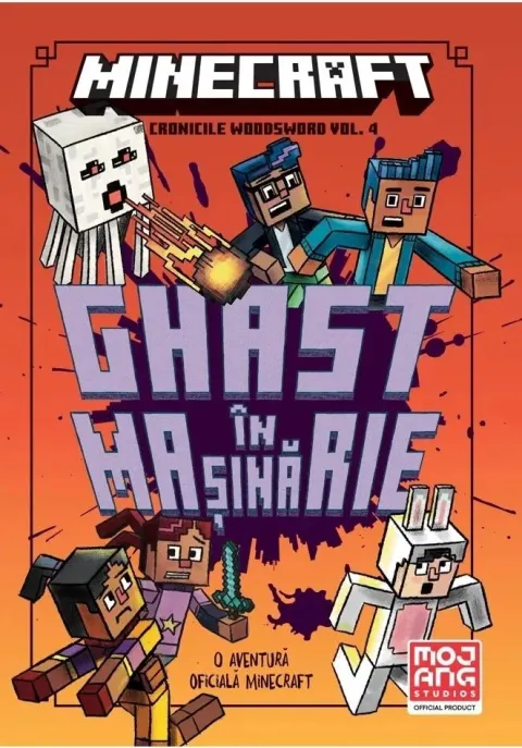 Coperta cărții Minecraft: Ghast in masinarie. Seria Cronicile Woodsword Vol.4