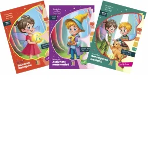 Coperta cărții Set 3 Carti Gradinita nivel 3-4 ani: 1. Educarea limbajului; 2. Activitate matematica; 3. Cunoasterea mediului (editie 2026 - 2027)
