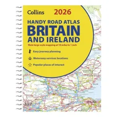 Coperta cărții 2026 Collins Handy Road Atlas Britain and Ireland: Clear and Detailed Map of Britain and Ireland in Handy A5 Size with Spiral Binding (Collins Road Atlas)