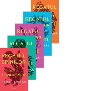 Coperta cărții Pachet Seria Acotar (editie softcover): 1. Regatul spinilor si al trandafirilor; 2. Regatul cetii si al furiei; 3. Regatul aripilor si al pieirii; 4. Regatul gheturilor si al instelarii; 5. Regatul flacarilor argintii