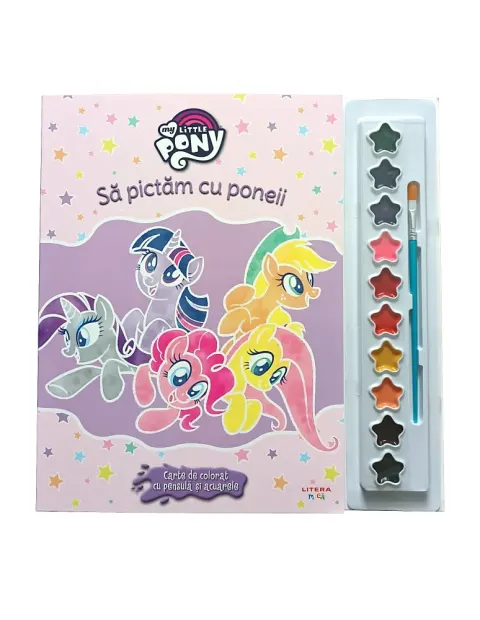 Coperta cărții My Little Pony. Sa pictam cu poneii. Carte de colorat cu pensula si acuarele