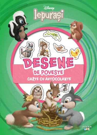 Coperta cărții Disney. Iepurasi. Desene de poveste. Carte cu autocolante