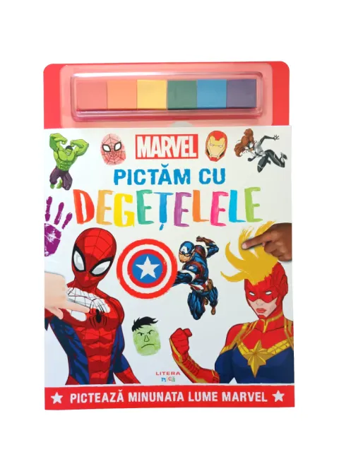 Coperta cărții Marvel. Pictam cu degetelele