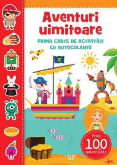 Coperta cărții Aventuri uimitoare. Prima carte de activități cu autocolante