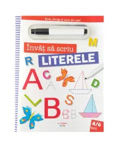 Coperta cărții Invat sa scriu. Literele. Scrie, sterge si scrie din nou!