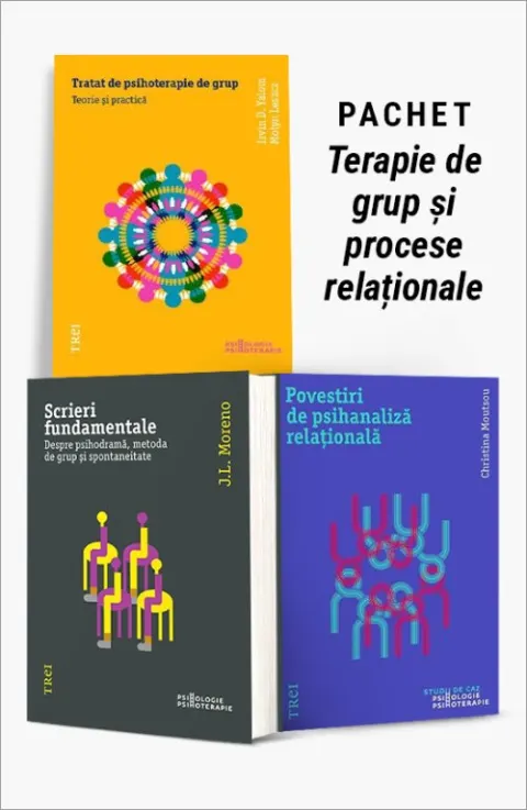 Coperta cărții Pachet Terapie de grup și procese relaționale. Tratat de psihoterapie de grup/Scrieri fundamentale/Povestiri de psihanaliză relațională