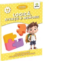 Coperta cărții Logica, atentie si memorie. Jocuri si exercitii cu notiunile invatate la gradinita (3-4 ani)
