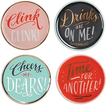 Coperta cărții Ladyfingers Letterpress 'High Five' Coaster Set, Galison, Ladyfingers Letterpress
