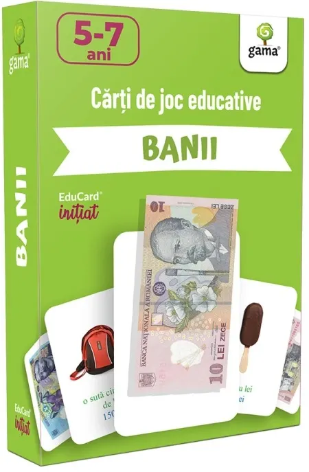 Coperta cărții Banii. Carti de joc educative