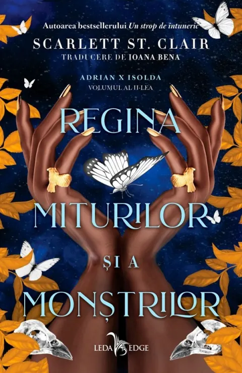 Coperta cărții Regina miturilor si a monstrilor (seria Adrian X Isolda, vol. 2)