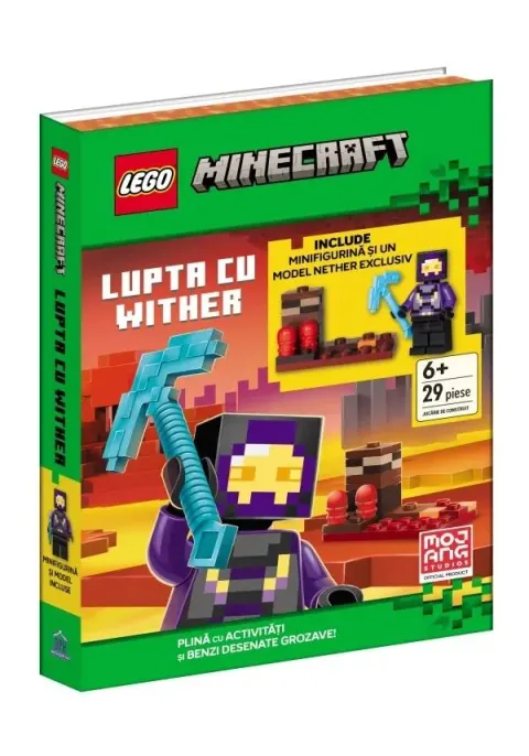 Coperta cărții LEGO Minecraft – Lupta cu Wither.