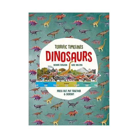 Coperta cărții Terrific Timelines: Dinosaurs: Press out, put together, & display!