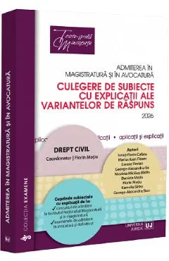 Coperta cărții Admiterea in magistratura si in avocatura. Drept civil Ed.8