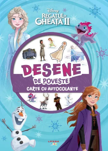 Coperta cărții Disney. Regatul de gheata II. Desene de poveste. Carte cu autocolante