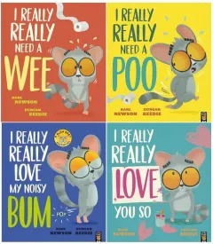 Coperta cărții Bush Baby Adventures 4 Books Set By Karl Newson, Duncan Beedie (i Really Really Need A Wee, Need A Poo, Love My Noisy Bum, Love You So)