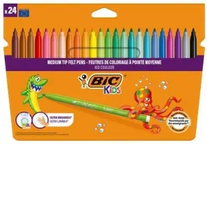 Coperta cărții Carioci 24 culori ultralavabile Kid Couleur Bic