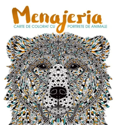Coperta cărții Menajeria. Carte de colorat cu portrete de animale