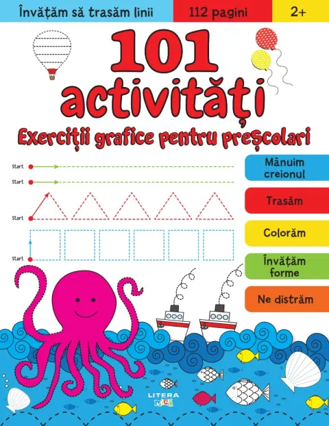 Coperta cărții 101 activități. Exerciții grafice pentru preșcolari