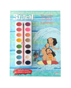 Coperta cărții Disney Stitch. Sa pictam cu Stitch si prietenii. Carte de colorat cu pensula si acuarele