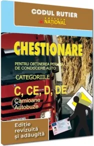 Coperta cărții Chestionare pentru obtinerea permisului de conducere categoriile C, CE, D, DE. Camioane si autobuze - 2026