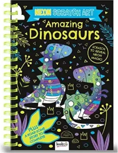 Coperta cărții Bookoli - Amazing Dinosaurs Neon Scratch Art Book