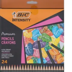 Coperta cărții Creioane colorate din lemn, mina ultra-rezistenta, 24 culori/set, BIC Intensity Premium