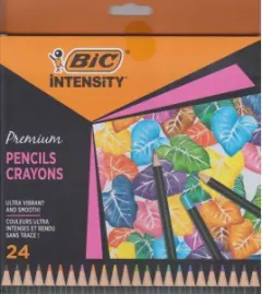 Coperta cărții Creioane colorate din lemn, mina ultra-rezistenta, 24 culori/set, BIC Intensity Premium