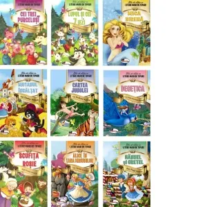 Coperta cărții Pachet 9 carti &"Stiu sa citesc cu litere mari de tipar!&": 1. Alice in tara minunilor 2. Cartea junglei 3. Degetica 4. Hansel si Gretel 5. Mica sirena 6. Motanul incaltat 7. Cei 3 purcelusi 8. Lupul si cei 7 iezi 9. Scufita rosie