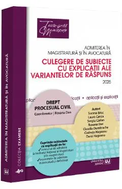 Coperta cărții Admiterea in magistratura si in avocatura. Drept procesual civil Ed.8