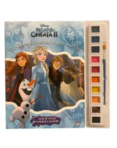 Coperta cărții Disney. Regatul de gheață II. Să pictăm noi aventuri cu Anna și Elsa. Carte de colorat cu pensulă și acuarele