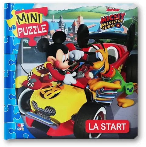 Coperta cărții Disney Junior. Mickey și piloții. La start. MINI PUZZLE