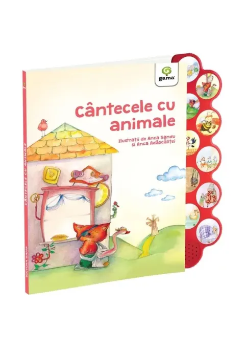 Coperta cărții Cantecele cu animale. Carte cu sunete. Cantecele copilariei