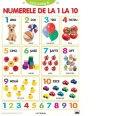 Coperta cărții Descopera! Numerele de la 1 la 10 (planse educationale)