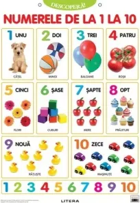 Coperta cărții Descopera! Numerele de la 1 la 10 (planse educationale)