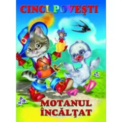 Coperta cărții Cinci povesti. Motanul incaltat