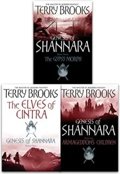 Coperta cărții The Genesis of Shannara Series Terry Brooks 3 Books Collection Set (Armageddons Children, The Elves Of Cintra, The Gypsy Morph, Terry Brooks