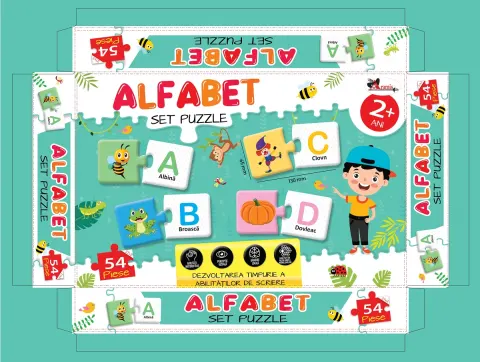 Coperta cărții Alfabet. Puzzle - 54 piese