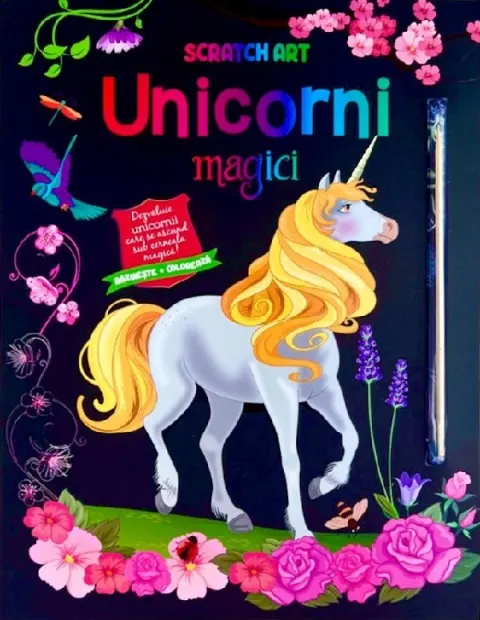 Coperta cărții Scratch Art. Unicorni magici