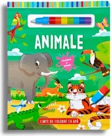 Coperta cărții Animale. Carte de colorat cu apa