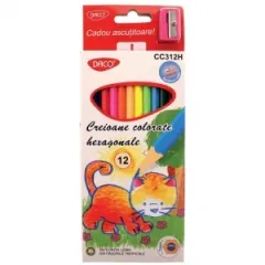 Coperta cărții Creion color 12 culori hexagonal DACO CC312H