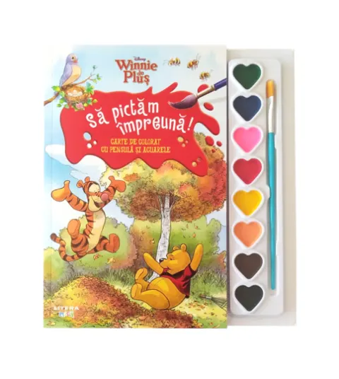 Coperta cărții Disney. Winnie de Plus. Sa pictam impreuna! Carte de colorat cu pensula si acuarele