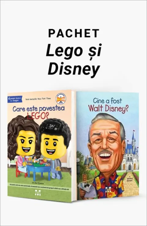 Coperta cărții Pachet Lego și Disney. Care este povestea Lego?/Cine a fost Walt Disney? - Jim O’Connor